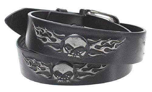 Harley-Davidson Men's Embossed Highway To Hell Leather Belt, Black HDMBT10853BLK2