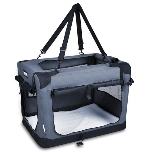 JESPET 3 Door Soft Dog Crates Kennel, Collapsible Travel Pet Carrier