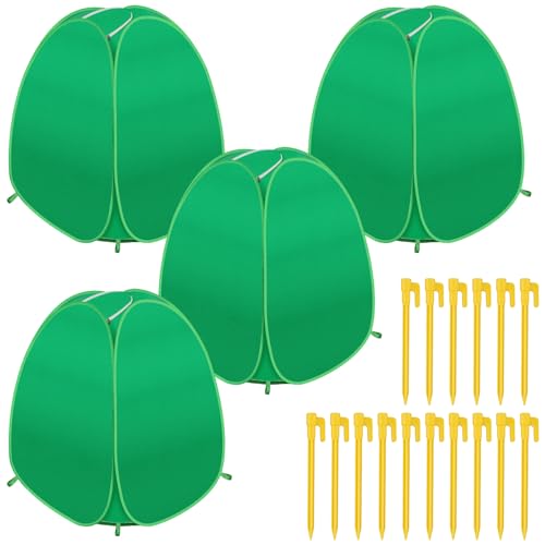 4 Pack Plant Covers Freeze Protection, Pop Up Shrub Frost