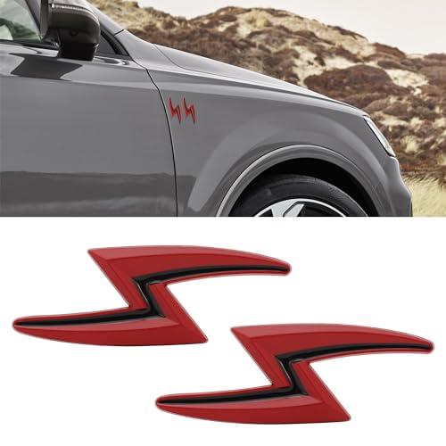 Insignias de aleación de zinc cromado de alta calidad con logotipo de rayo S en 3D