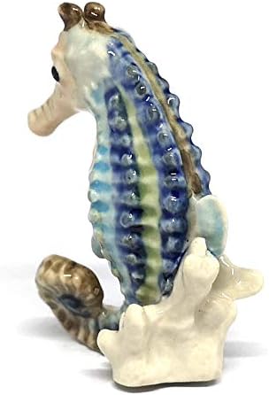 Miniatura 4 de ZOOCRAFT Figura de caballito de mar de cerámica pintada a mano de porcelana en miniatura artesanal coleccionable