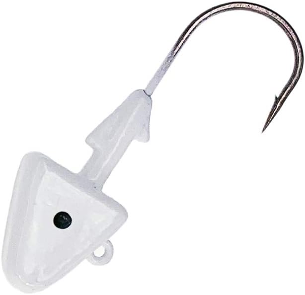 Shad Jig Heads 2oz, Size 6/0, 10 Packs White Color for Soft Bait, Ideal for Striped Bass and Saltwater Fishing