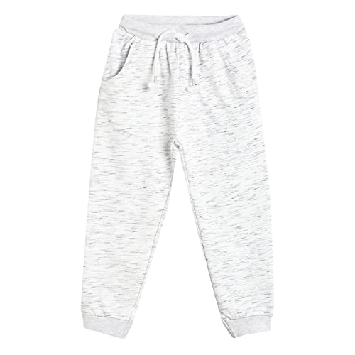 Image of miniklub Infant Boys Grey Melange Solid Pure Cotton Joggers