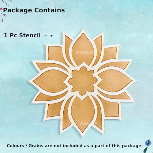 Image of Divyakosh Rangoli Making Stencils Mat, Rangoli Size - 11 Inch| Diwali Decoration Items for Home Dcor| Rangoli Stencils, Rangoli Mats for Decoration| Reusable Rangoli Stencils