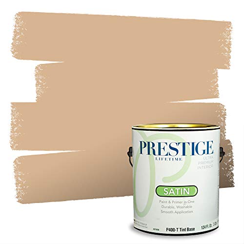 PRESTIGE Paints Interior Paint and Primer In One, 1-Gallon, Satin, Comparable Match of Sherwin Williams* Bagel*