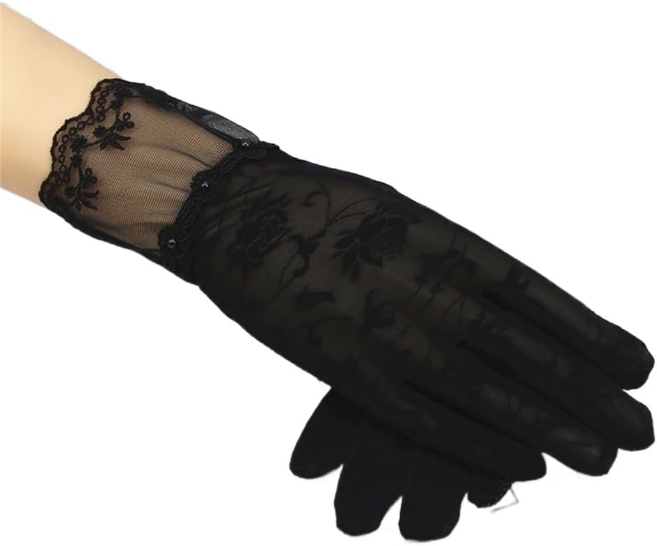 HBJWOV Sunshade Driving Touch Screen Gloves Women's Ice Lace Short Thin Riding Outdoor