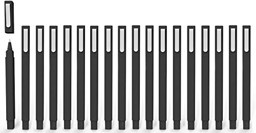 Vivii Ball Pens, Premium Gel Ink Roller Ball Pens, Fine Point, Black Ink, 6 Per Box, Extra Fine(0.5mm), 18 Pack