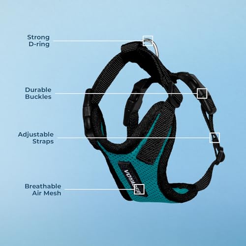 Voyager Step-in Lock Pet Harness - All Weather Mesh, Adjustable Step in Harness for Cats and Dogs by Best Pet Supplies - Turquoise/Black Trim, S by Best Pet Supplies - Used condition - Image 4