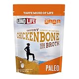 LonoLife - Chicken Bone Broth Powder - 10g Collagen Protein - Grass-Fed, Gluten-Free - Keto & Paleo