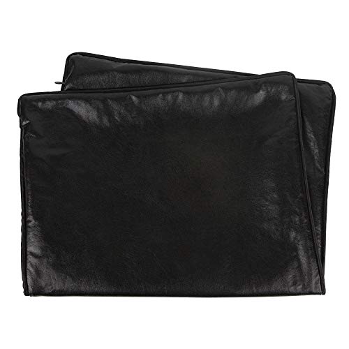 Pillowerus Faux Leather Black 14"X24" Lumbar Pillow Case/Cushion Cover Modern Contemporary Design Decorative Throw Pillowcase With Piping For Home, Office Couch, Sofa, Porch, Chair #TOP1