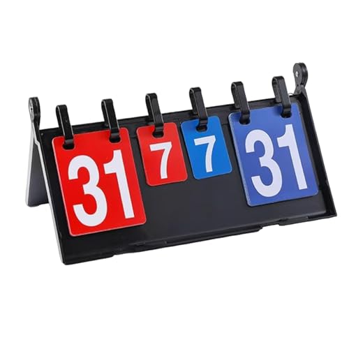 Menolana Sports Scoreboard Tool Foldable Shell Tabletop Score Board Manual Score Cards for Soccer Team Games Indoor Outdoor Badminton