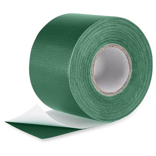 Lechin Lkw Plane Reparaturset, 5,7cm x 5m Zelt Reparaturset, Professionell Reparaturband Wasserdicht, PVC Textilklebeband für Lkw Abdeckplane Markise Zelt, Dunkelgrün