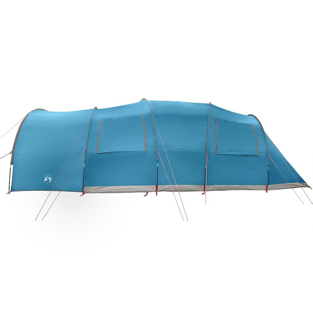 Amplia tienda túnel con techo y almacenamiento, color azul, 710 x 460 x 245 cm, tienda de campaña impermeable para familias y aventuras al aire libre