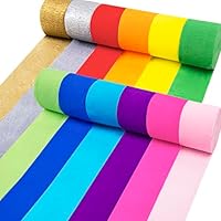 Coceca 12 Rolls 984ft Crepe Paper Streamers in 12 Colors for Rainbow Party Decorations Wedding Ceremony Birthday Indoor Decoration