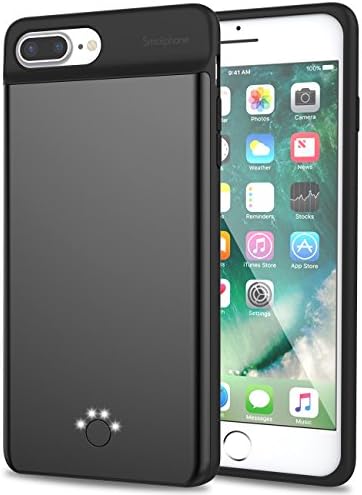 iPhone 7 Plus Battery Case,Smaiphone Ultra Thin Extended Rechargeable Case Battery for 7 Plus / 6Plus / 6s Plus (5.5 inch) with 4000mAh Capacity for Lightning Cable Charged (4000mAh-Black)