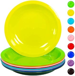 Youngever 7.5 Inch Plastic Plates, Small/Kid Size, Kids Plates, Toddler Plates, Snack Plates