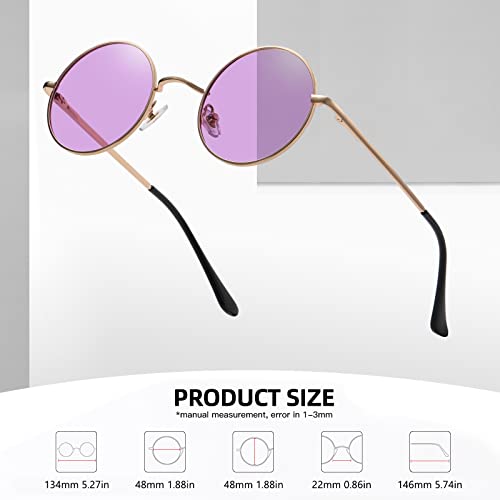 Image of MEETSUN Small Round Polarized Sunglasses for Men Women Metal Retro Hippie Circle Sun Glasses Driving Festival Cosplay UV400