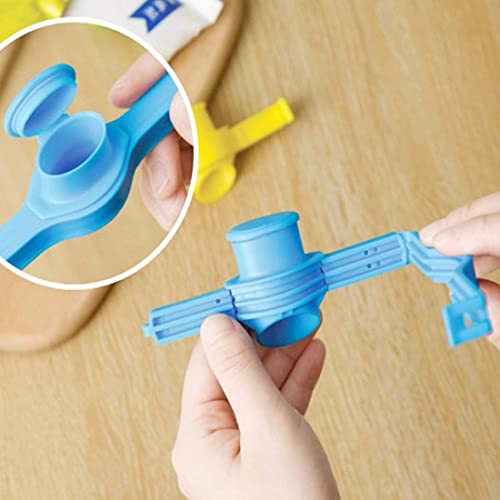 Image of Plastic Kitchen Food Storage Seal and Pour Spill Proof Clips with Caps | Clips for Packet Sealing | Airtight & Moisture-Proof Seal | Kitchen Storage Tools (Pack of 4, Multicolour)