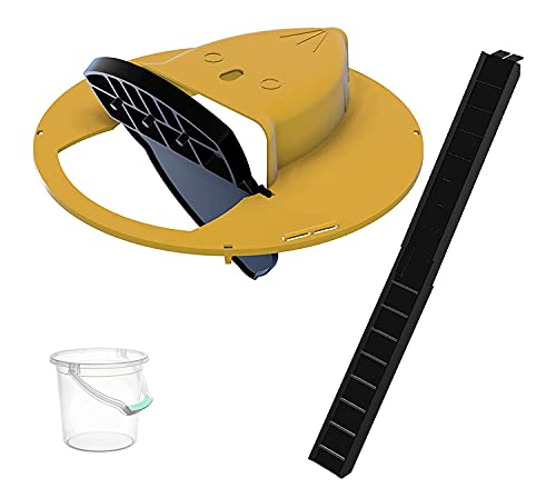 Mouse Trap Bucket 1/2/4 Pack Flip N Slide Bucket Lid Mouse Trap Bucket Rat Trap for Outdoor Indoor with Ramp Auto Reset Multi Catch, Effective Sanitary Bucket Mouse Trap