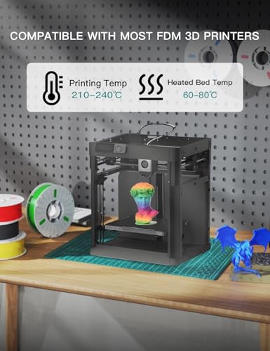 Image of PINBALL Matte Rainbow PLA 3D Printer Filament 1.75mm, Multicolor Fast Color Changing 3D Printing Filament, PLA Filament Dimensional Accuracy + /- 0.02mm, 1 KG (2.2lbs)