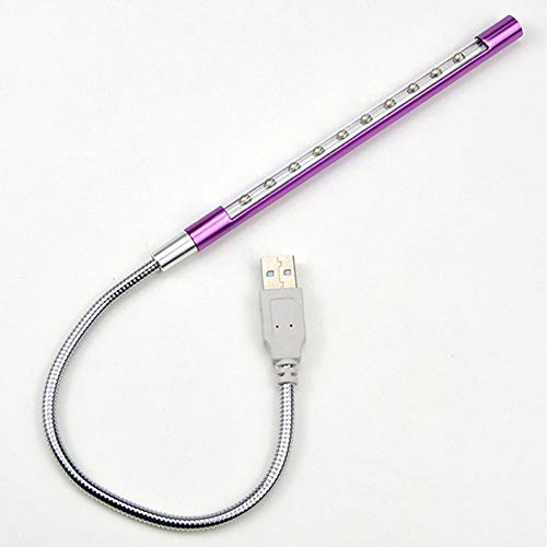 LED-Lampen Flexibel Schwanenhals Laptop Lampe USB Tragbar Lampen Für Notebooks, Tablets, Powerbanks, PC -Nachtlampe, Leselampe, Laptoplampe,Lila