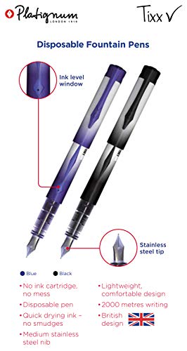 Platignum Tixx penna stilografica, colore: Nero