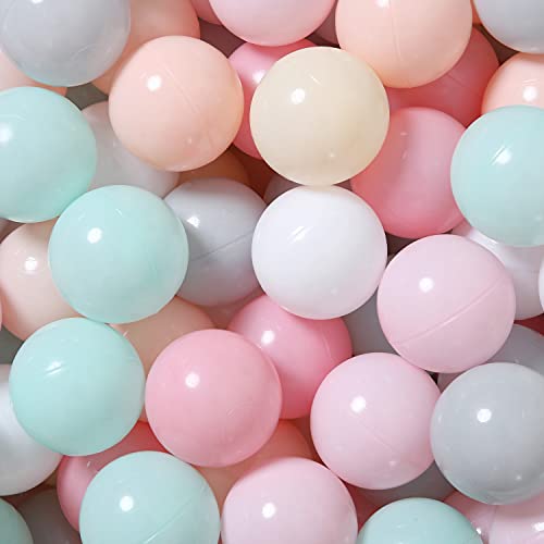 GOGOSO 100 Pit Balls Plastic Balls for Baby Toddlers GirlsToddlers for Playhouse, Baby Pool, Play Ball Fun Centers, for Babies, Kids, Toddlers 1-3, Phthalate Free BPA Free