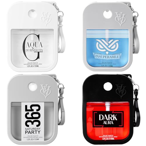 Parfum Homme Cadeau 4x100ml, Eau de Parfum à La Bergamote Et Aux Notes éPicéEs | Vanille Et Confidence | Coffret Homme De Voyage Mini Et Longue Tenue 35 Ml