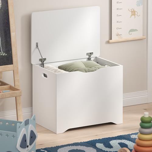 Baúl de juguetes plegable con tapa Furinno BASIC para ocultar el desorden del salón 4