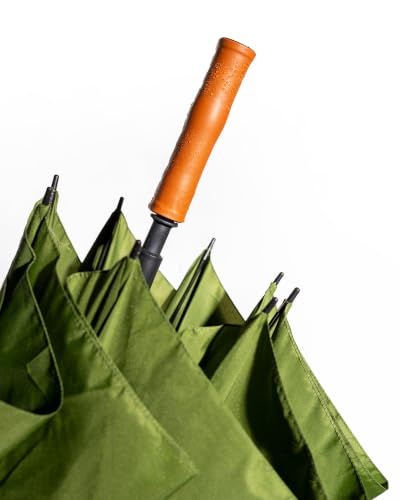 Image of Pangolin The Concierge Premium Windproof Big Umbrella for Men and Women, Portable, Automatic, Waterproof, Golf Size with Monsoon, Rain, and Sun UV Protection, Vegan Leather Grip