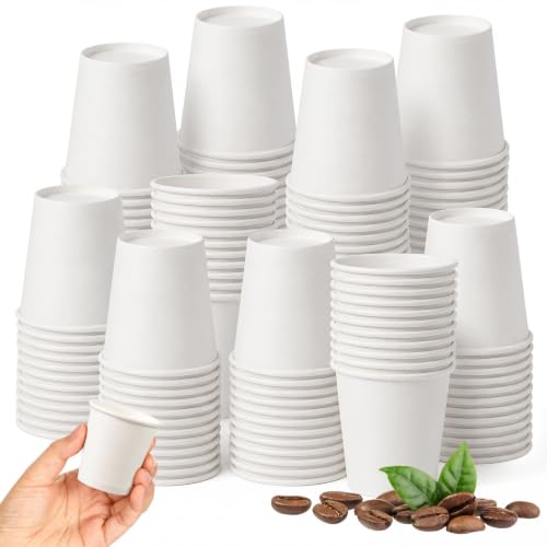 Acellegic 100 Pack 3oz Mini Espresso Coffee Cups Disposable, White Paper