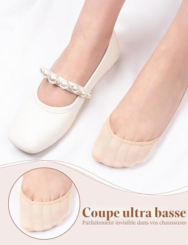 Becellen 4 Paires Chaussettes Invisibles Femme, RembourréEs Protège-Pieds Socquettes Anti-dérapant Chaussettes Slingback – vue 3