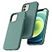 TOCOL Silicone for iPhone 12 Case 6.1-Inch, Liquid Silicone Multi-Color Slim Silky-Soft Touch Anti-Scratch Shockproof Protective Phone Cover, Midnight Green