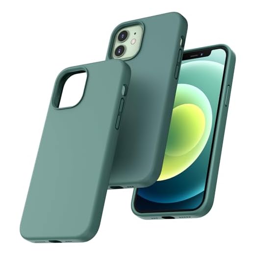 TOCOL [5 in 1 for iPhone 12 Case, for iPhone 12 Pro Case, with 2 Pack Screen Protector + 2 Pack Camera Lens Protector, Silicone Shockproof Phone Case [Anti-Scratch] [Drop Protection], Midnight Green