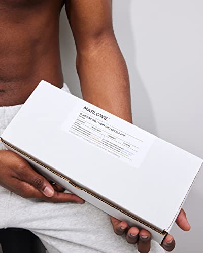 Marlowe. Soap Bar Discovery Gift Set, Mens Skin Care Variety Selection Of Exfoliating Body Scrub, Charcoal, Moisturizing & Polishing Body Bar Soaps For Men, 12 Pack #TOP1