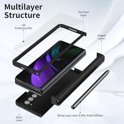Funda para Samsung Galaxy Z Fold 3 con soporte S Pen y protector de pantalla 7