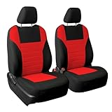 FH Group Automotive Car Seat Covers Front Set Premium 3D Air Mesh Front Seat Covers, Airbag Compatible Universal Fit Interior Accessories for Cars Trucks and SUVs - Red