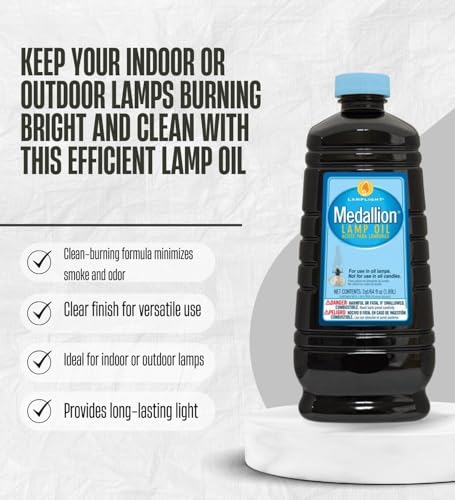 Lamplight Farms Medallion Clean Burn Lamp Oil Clear 64 oz Bundle with Funnel – Liquid Fuel for Oil Lamps Used in Home Lighting, Decor, or Emergency Preparedness – Gift Set (2 Items) - Thumbnail 2