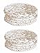 TEMBO AFRICA Set of 2 Handmade Beaded Bracelets for Women - Wrap Bracelets - Boho Jewelry Gifts - Summer Beach White