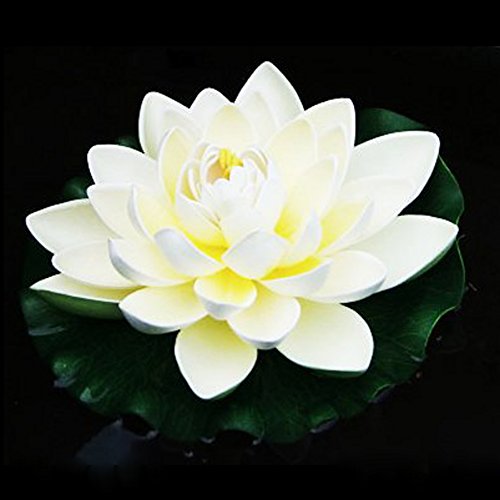 LEFV™ Floating Flowers Pond Decor Water Lily Lotus Foam Artificial Flower for Garden Pool Home Aquarium Weddings Holidays, Medium (Set of 4)