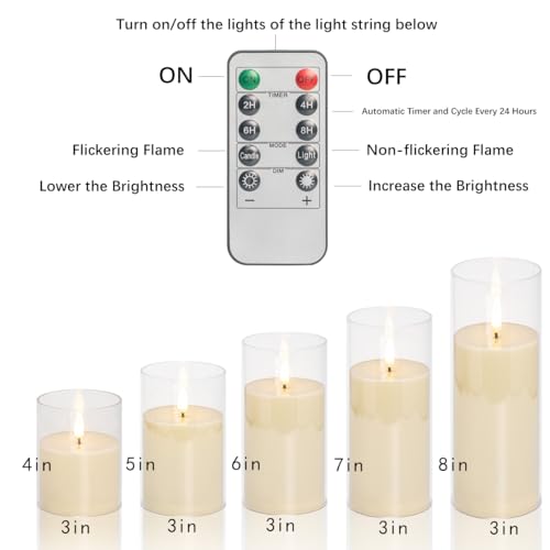 Image of Novelty Candle LED Flickering Flameless Candles with 10 Key Remote Timer,Battery Operated for Home Christmas Wedding Celebration Decor, Ivory, Pack of 3