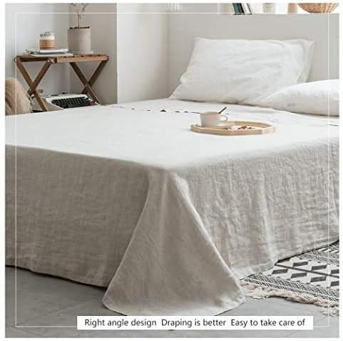 Simple&Opulence Flat Sheet, 100% Linen Basic Style Super Soft Flat Top Sheet - Image 5