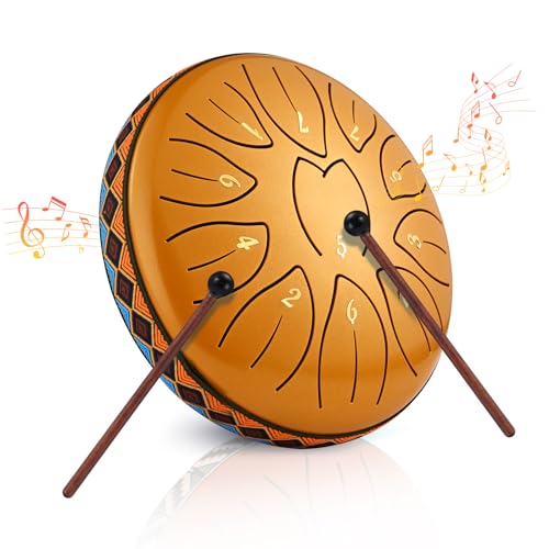 Zungentrommel, Sunowl 6 Zoll 11 Tones Steel Tongue Drum Satz...