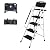LEADALLWAY 4 Step Ladder with Handrails (Include Tool Tray+Bag) 330lbs Capacity