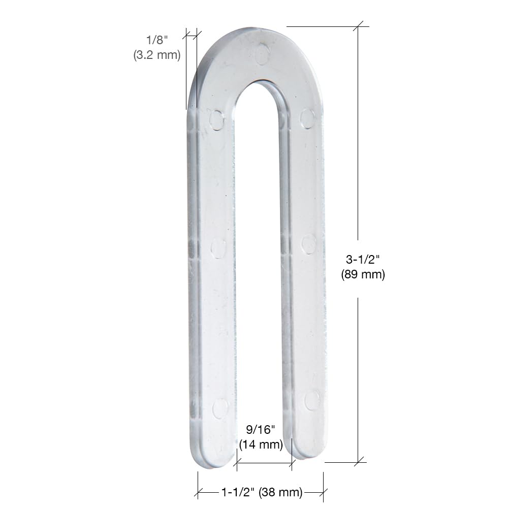 CRL 1/8" x clair 3-1/2" en fer à cheval en plastique des cales - chs18