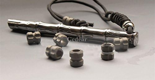 5pcs 13mm Titanium Ti Knife Key Jewelry Parachute Cord Bead Pendant Lanyard-Mud Color