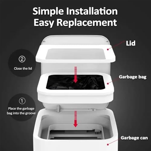 Anillos automáticos de recambio para cubo de basura, paquete de 6 dispensadores fáciles para cubo de cocina, capacidad para hasta 150 bolsas, solución de gestión de residuos duradera y resistente a