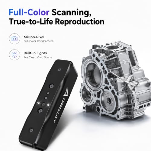 Image of Creality Otter Lite Basic 3D Scanner, 0.05mm Accuracy, 30fps Speed, Quad-Camera for Objects 0.8 inch-78 inch, Full Color Scan, No Spray for Dark /Metal Surfaces, Eye-Safe Infrared, Wi-Fi 6 Supported