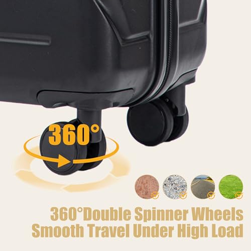 Image of 28 Inch ABS Hard Shell Large Luggage With Combination Lock and Side Hooks, Black
