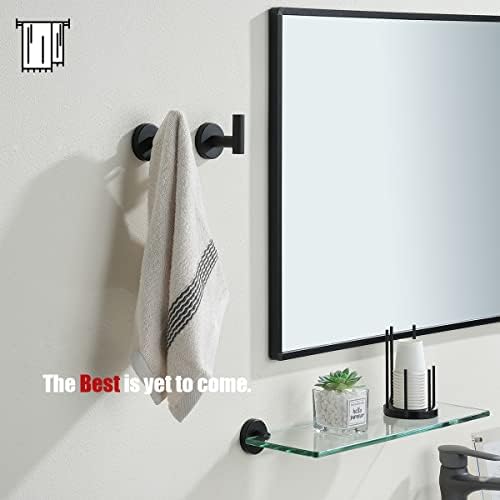 JQK Black Bathroom Towel Hook, Coat Robe Clothes Hook for Bathroom Kitchen Garage Wall Mounted (2 Pack), 304 Stainless Steel Matte Black, TH100-PB-P2 — view 2
